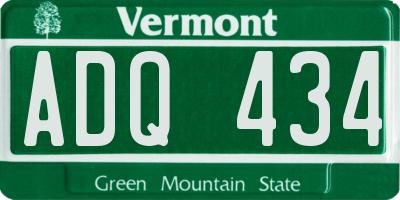 VT license plate ADQ434