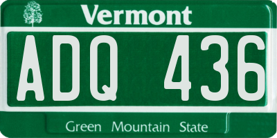 VT license plate ADQ436