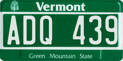 VT license plate ADQ439