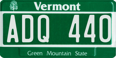 VT license plate ADQ440