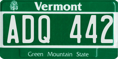 VT license plate ADQ442