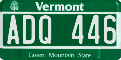 VT license plate ADQ446