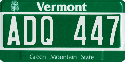 VT license plate ADQ447