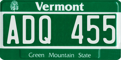 VT license plate ADQ455