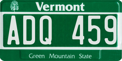 VT license plate ADQ459