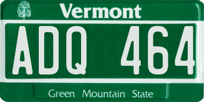 VT license plate ADQ464