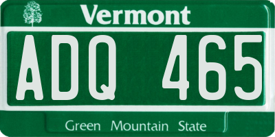 VT license plate ADQ465