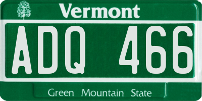 VT license plate ADQ466