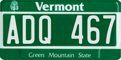 VT license plate ADQ467
