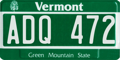 VT license plate ADQ472