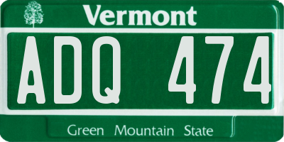 VT license plate ADQ474