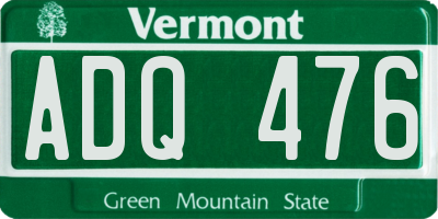 VT license plate ADQ476