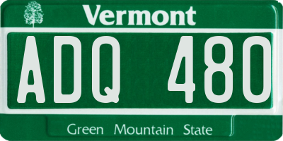 VT license plate ADQ480