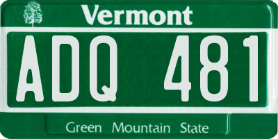 VT license plate ADQ481