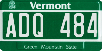 VT license plate ADQ484