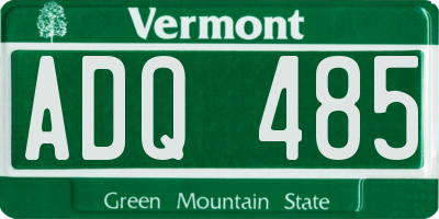 VT license plate ADQ485