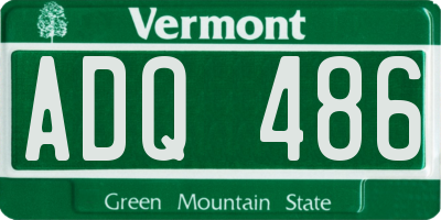 VT license plate ADQ486