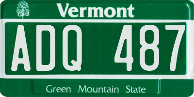 VT license plate ADQ487