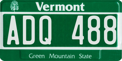 VT license plate ADQ488