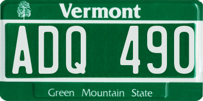 VT license plate ADQ490