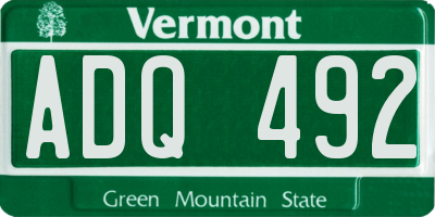 VT license plate ADQ492