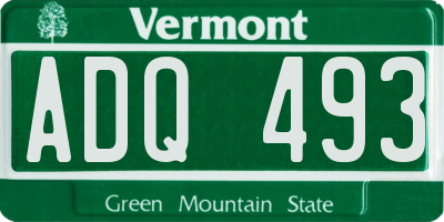 VT license plate ADQ493