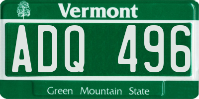 VT license plate ADQ496