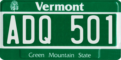 VT license plate ADQ501