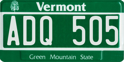 VT license plate ADQ505