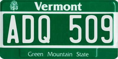 VT license plate ADQ509