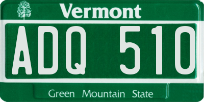 VT license plate ADQ510