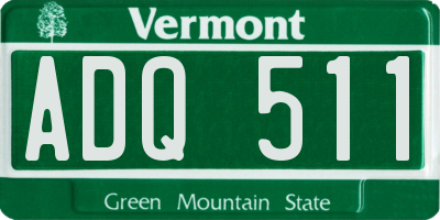 VT license plate ADQ511