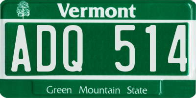 VT license plate ADQ514