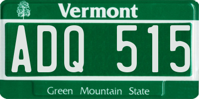 VT license plate ADQ515