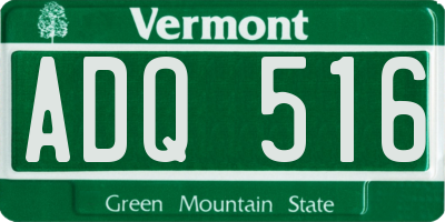 VT license plate ADQ516