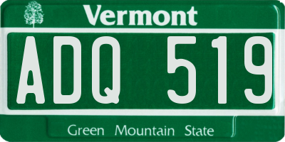 VT license plate ADQ519