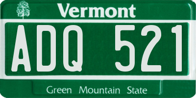 VT license plate ADQ521