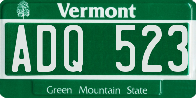 VT license plate ADQ523