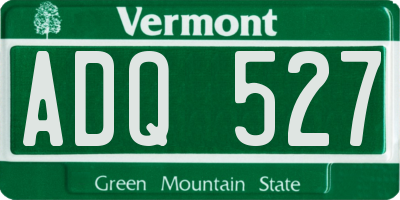 VT license plate ADQ527