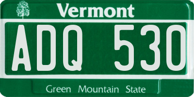 VT license plate ADQ530