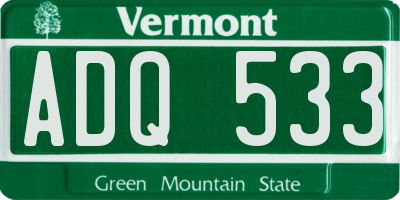 VT license plate ADQ533