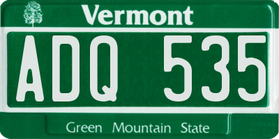 VT license plate ADQ535