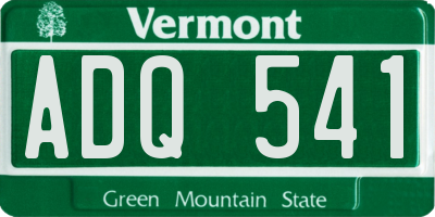 VT license plate ADQ541