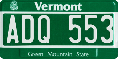 VT license plate ADQ553