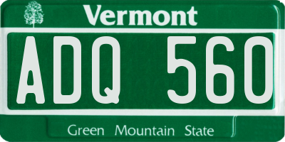 VT license plate ADQ560