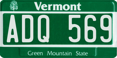 VT license plate ADQ569
