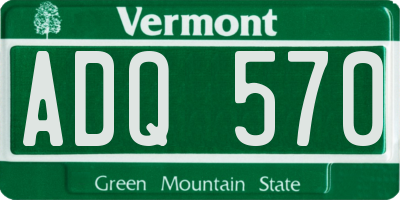 VT license plate ADQ570