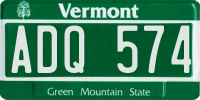 VT license plate ADQ574