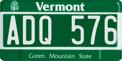 VT license plate ADQ576