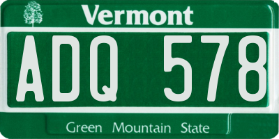 VT license plate ADQ578